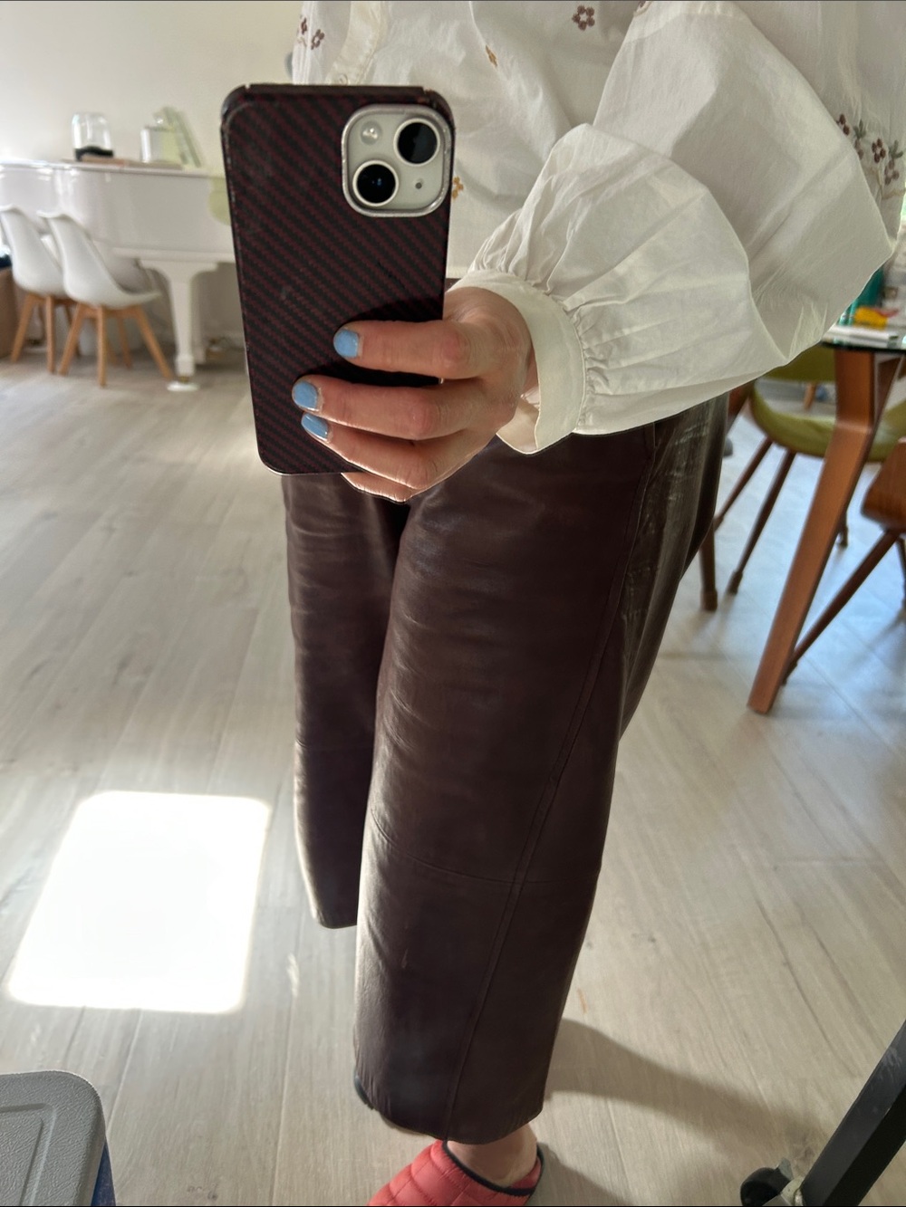 100% sheep leather Zara Brown pants